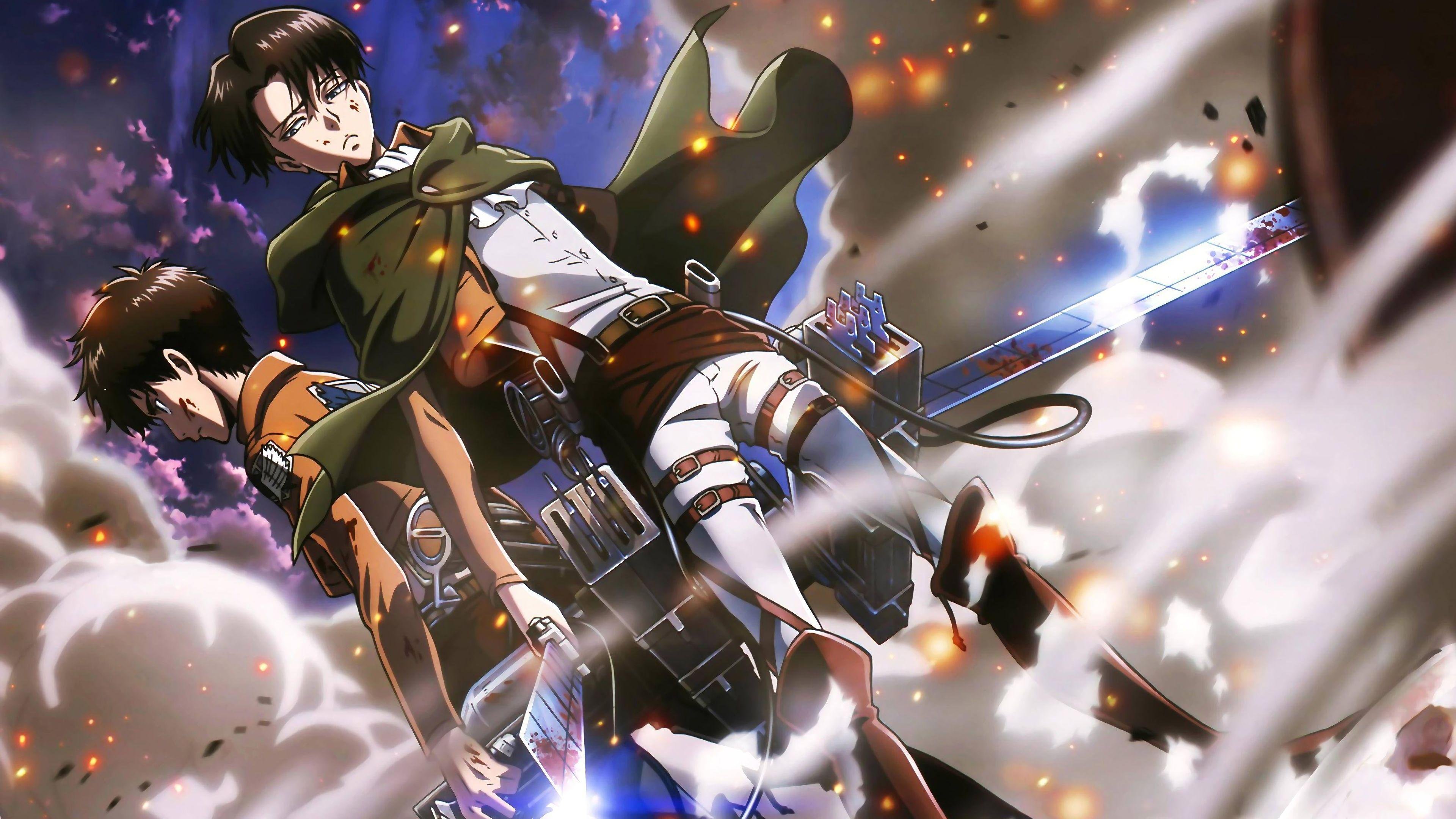 3840x2160 Levi and Eren Yeager Attack on Titan Shingeki no Kyojin 4K. Attack on titan, Eren yeager wallpaper, Attack on titan wallpaper
