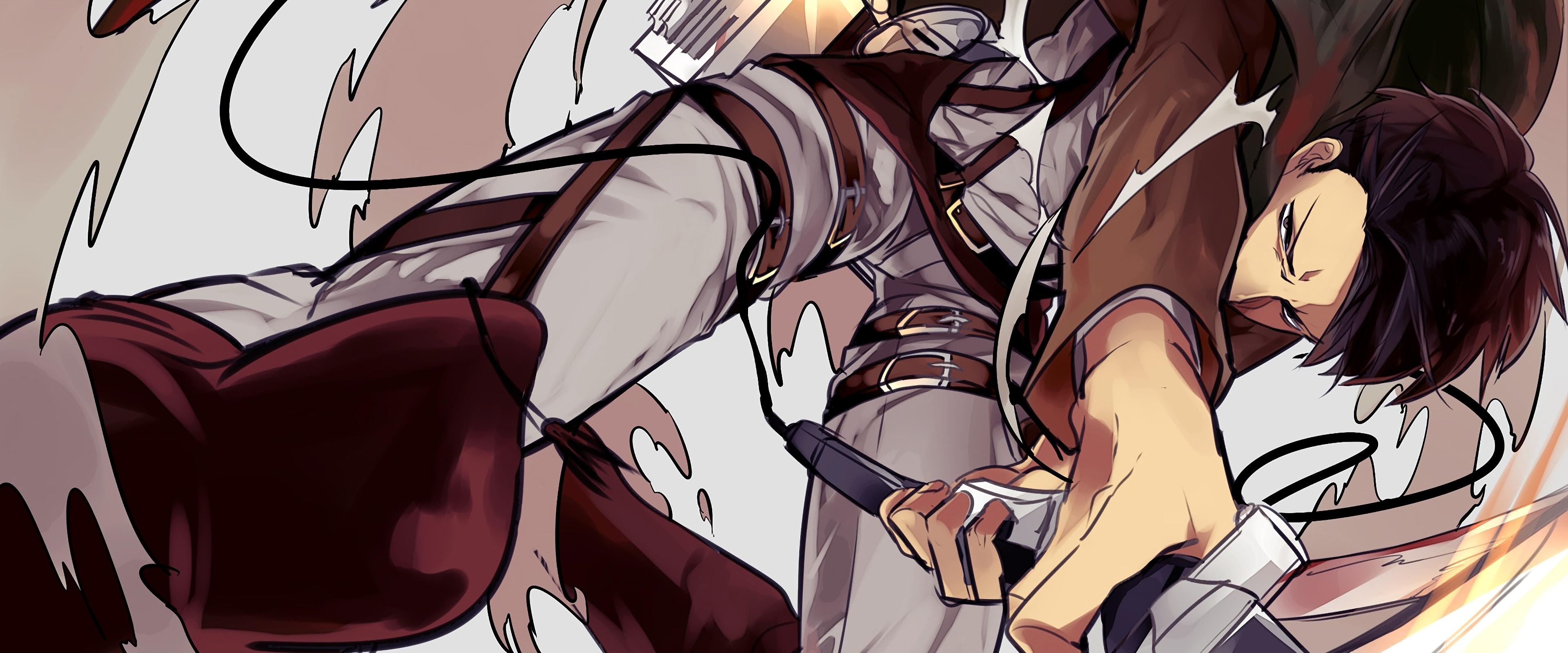 3840x1600 Levi Attack on Titan 4K Wallpaper