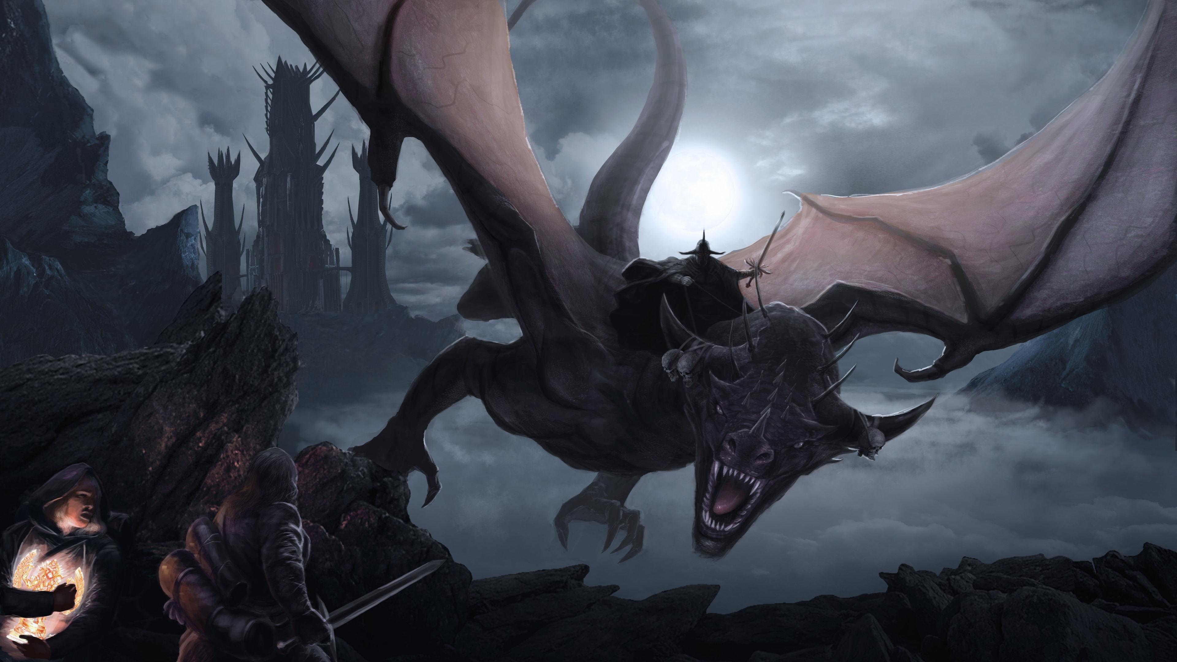 3840x2160 Wallpaper Lord of the Rings, dragon flight, art picture 3840x2160 UHD 4K Picture, Image