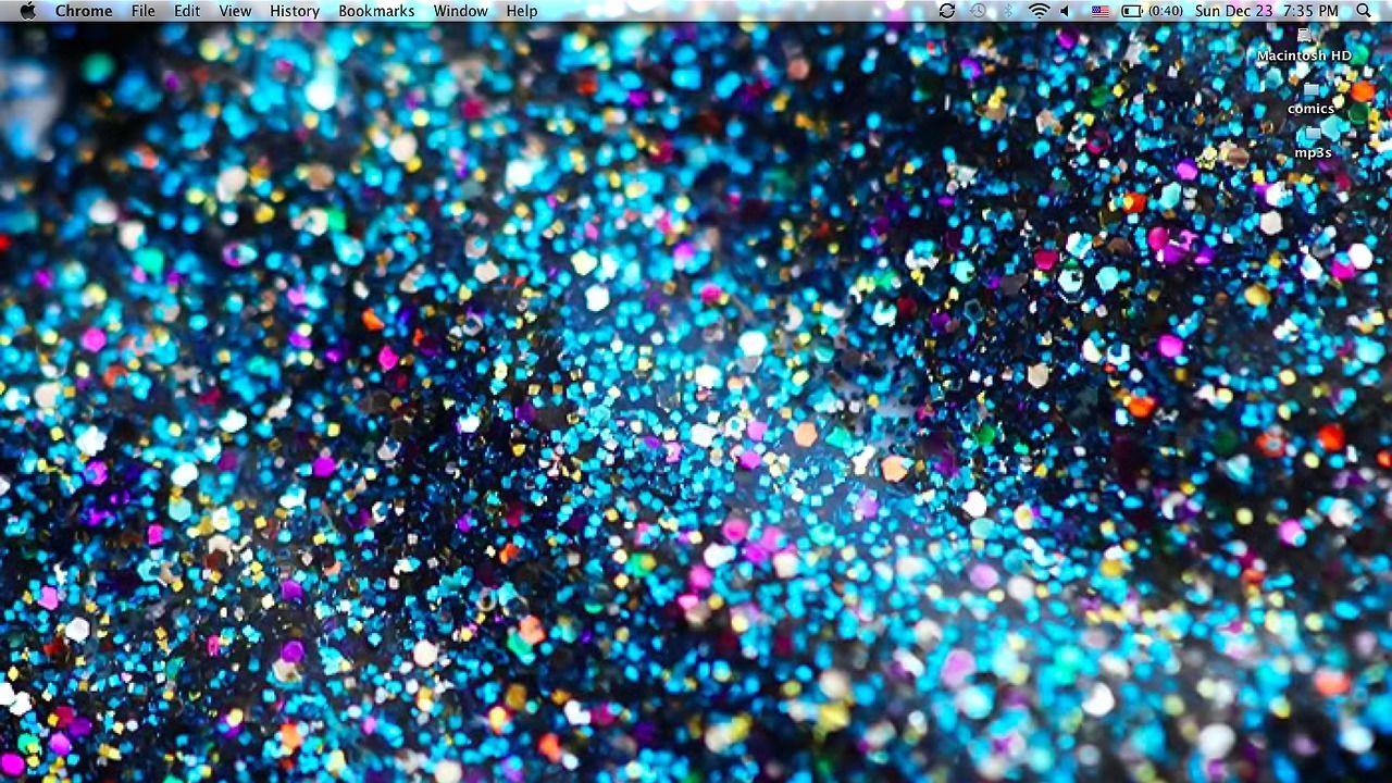 1280x720 Teal Glitter Desktop Wallpaper