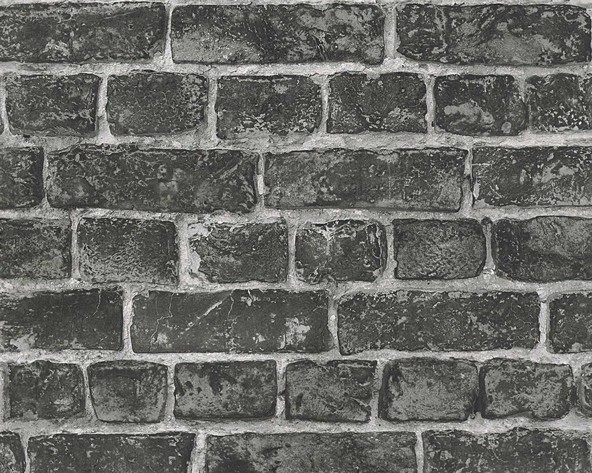 2000x1600 Black And Grey Brick Wallpaper AS Creation 30682 2