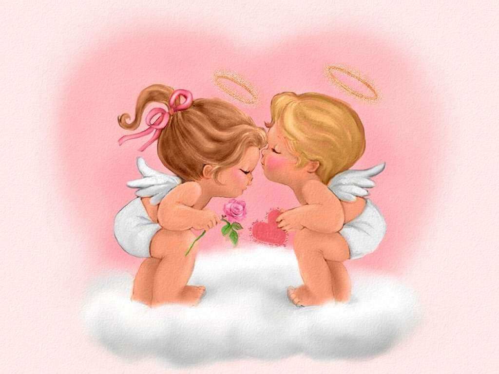 1024x768 Baby Angel Wallpaper Angels In Love