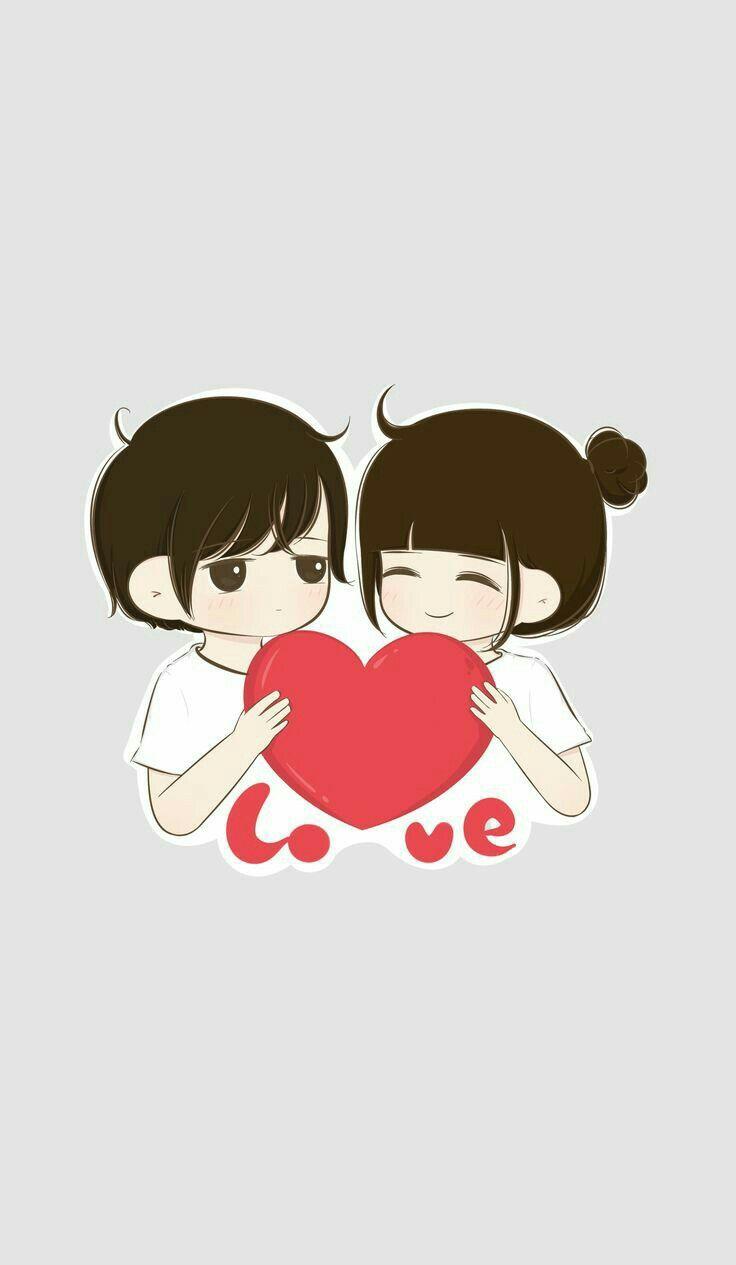 736x1265 Animated Cartoon Couple Wallpaper