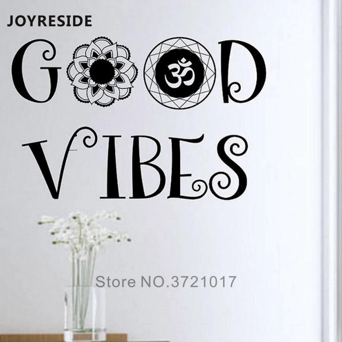 1200x1200 Good Vibes Quotes Wall Decal Home House Livingroom Decor Design Wall Sticker Happy Wallpaper Vinyl Wall Stickers Decoration M316. Wall Stickers