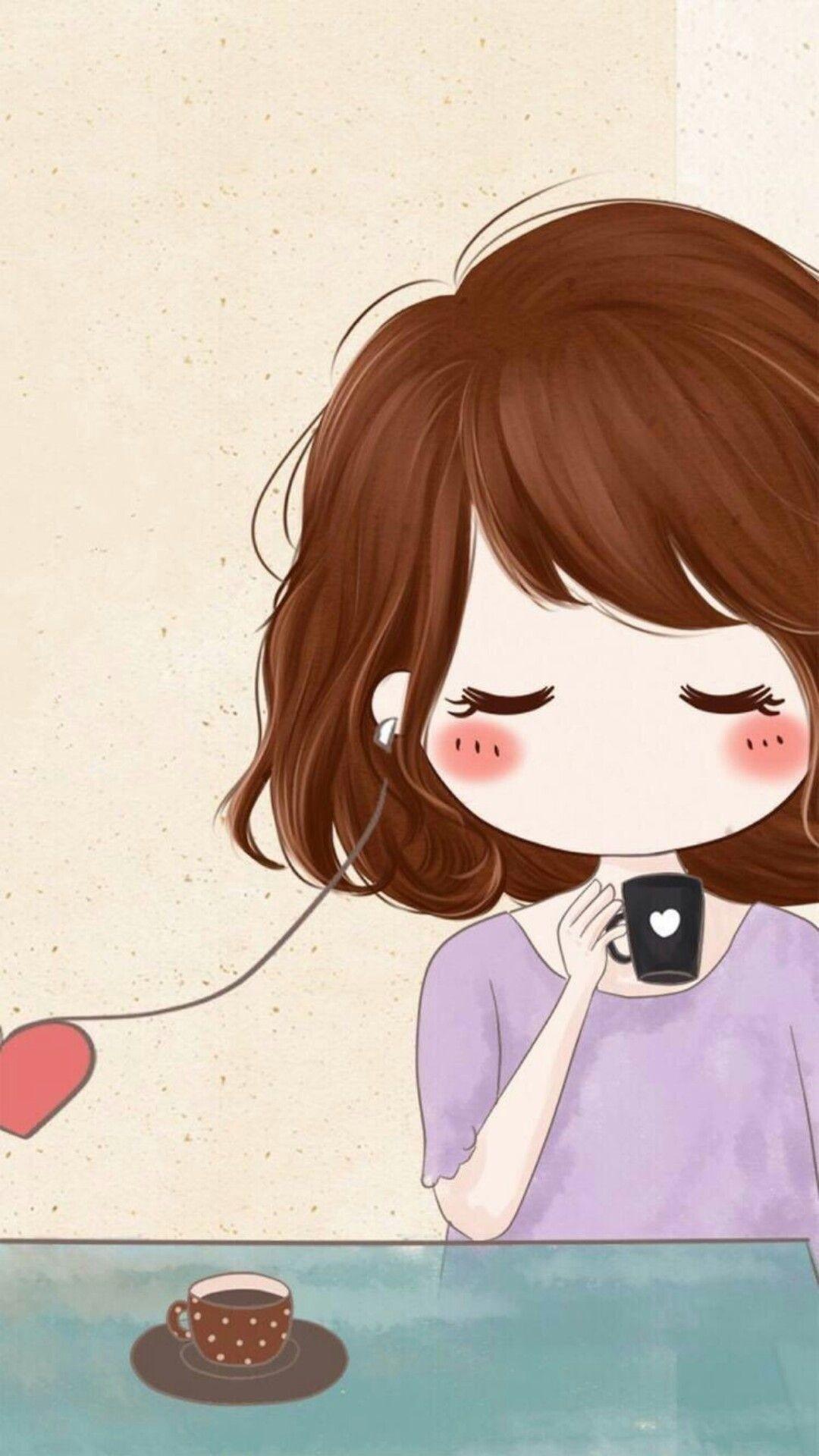 1080x1920 Cartoon Couple Wallpaper