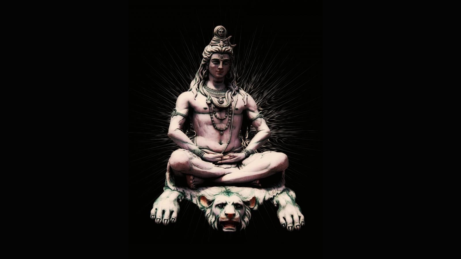 1600x900 4K wallpaper: Lord Shiva Meditating Wallpaper HD