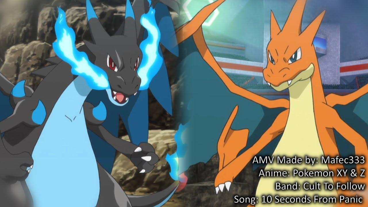 1280x720 Mega Charizard X vs Mega Charizard Y -Anime- HD AMV