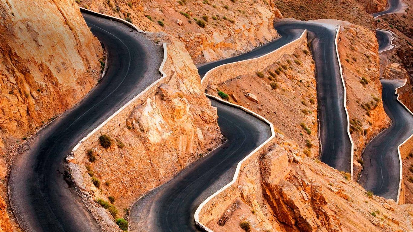1366x768 Dangerous Winding Road 2015 Bing Theme Wallpaper
