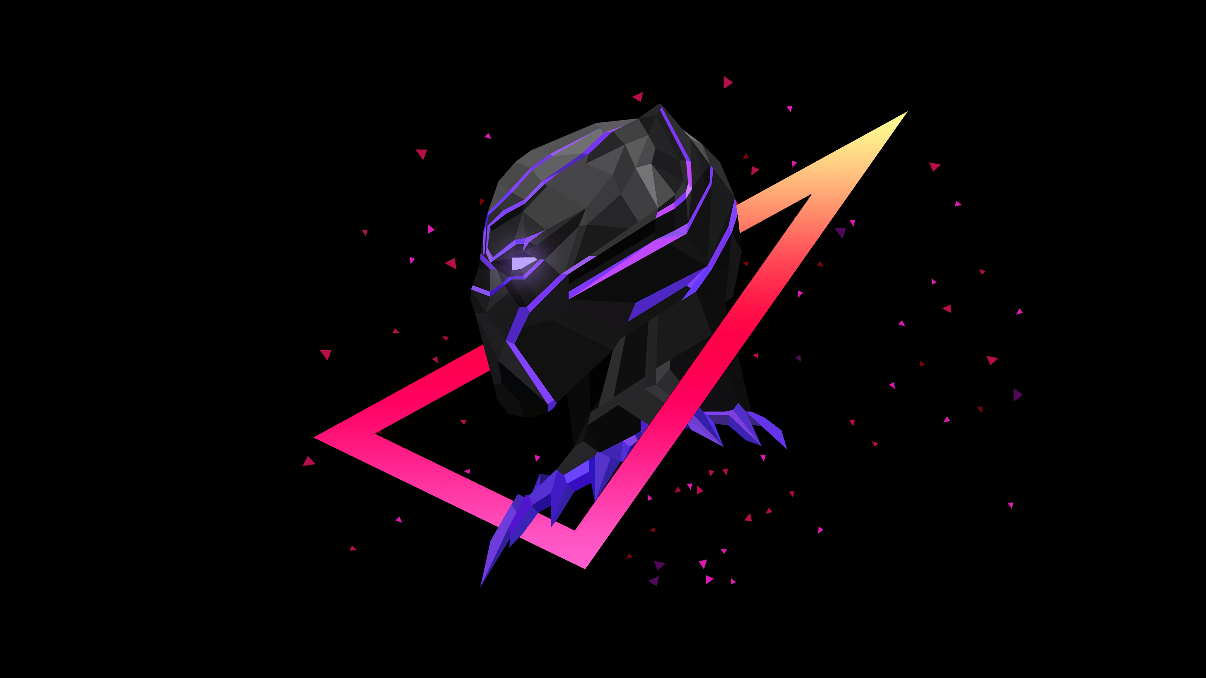 3840x2160 Black Panther Wallpaper 4K, Marvel Superheroes, AMOLED, Low poly, Artwork, Graphics CGI