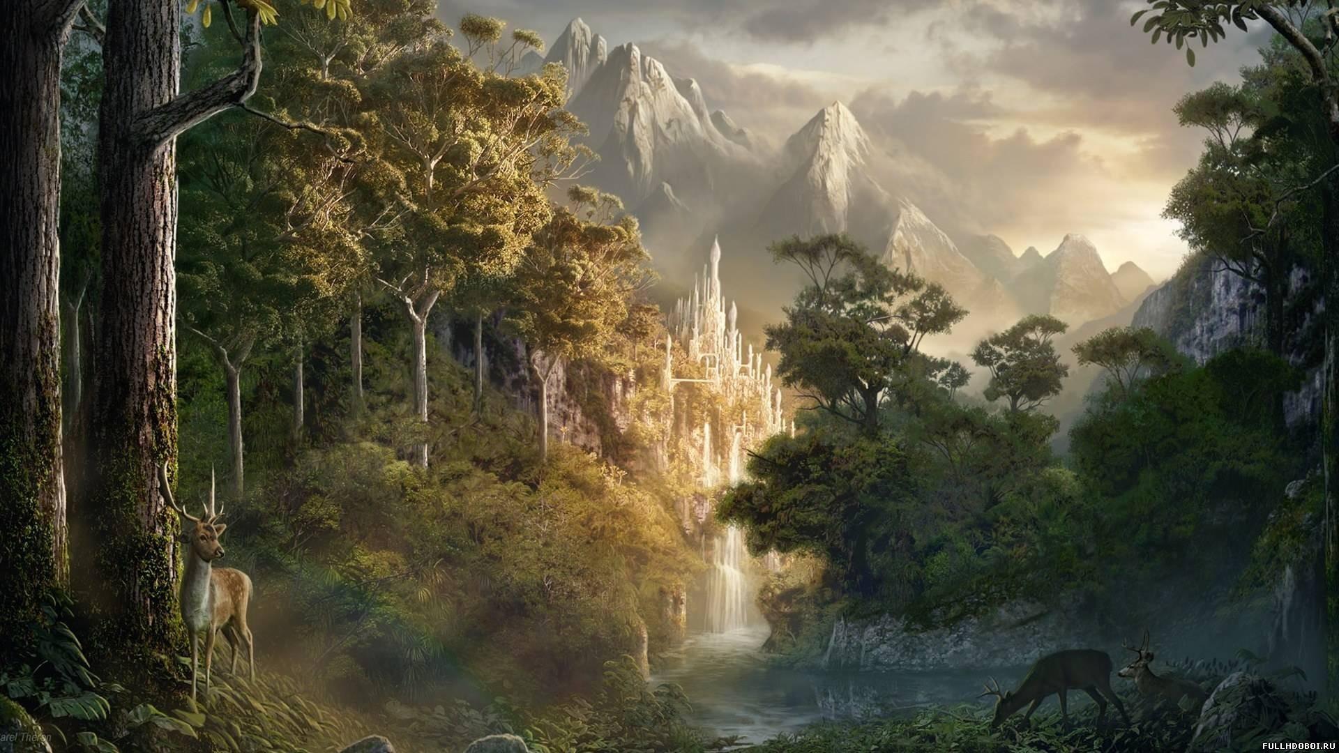 1920x1080 fantasy jungle deer artwork 1920x1080 wallpaper High Quality Wallpaper, High Definition Wallpaper