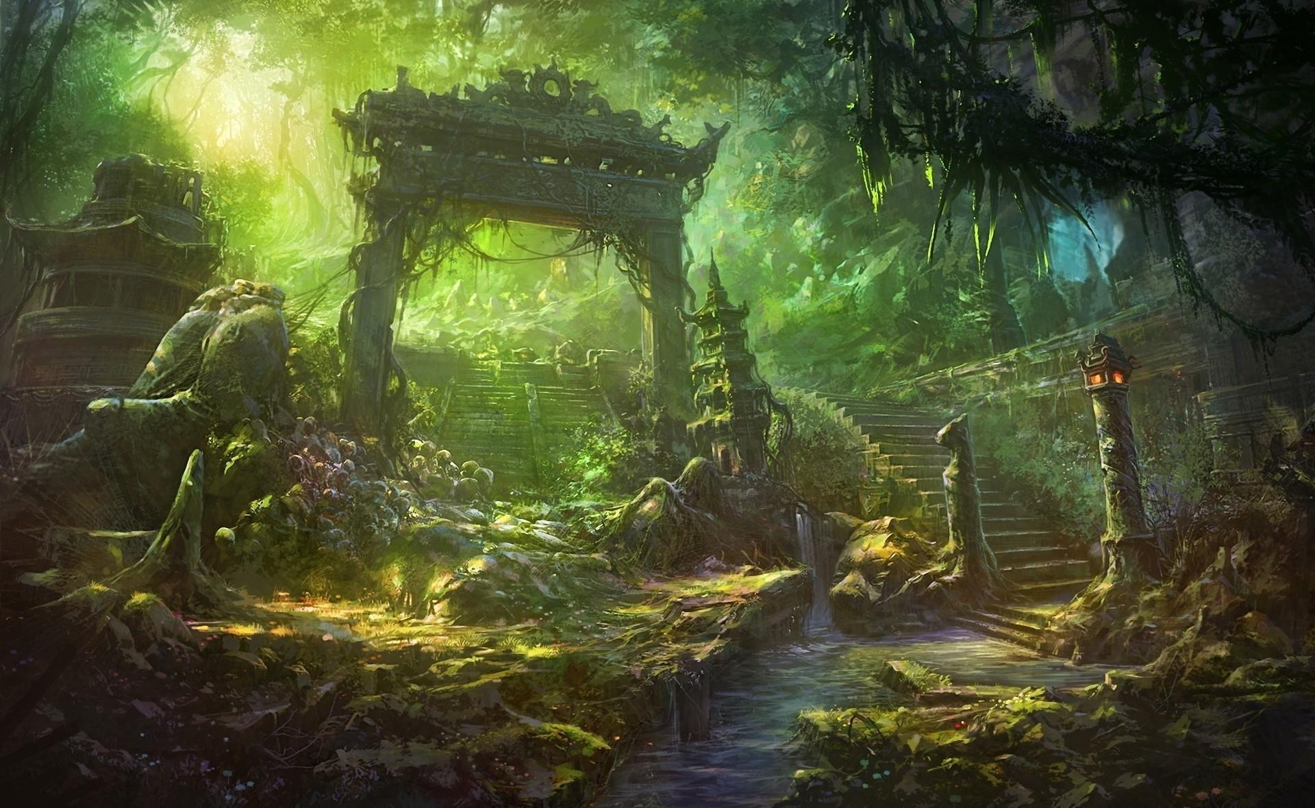 1920x1180 Free download fantasy art temple trees forest jungle landscapes decay ruins [1920x1180] for your Desktop, Mobile & Tablet. Explore Fantasy Art Background. Fantasy Picture Wallpaper, Female Fantasy Art Wallpaper