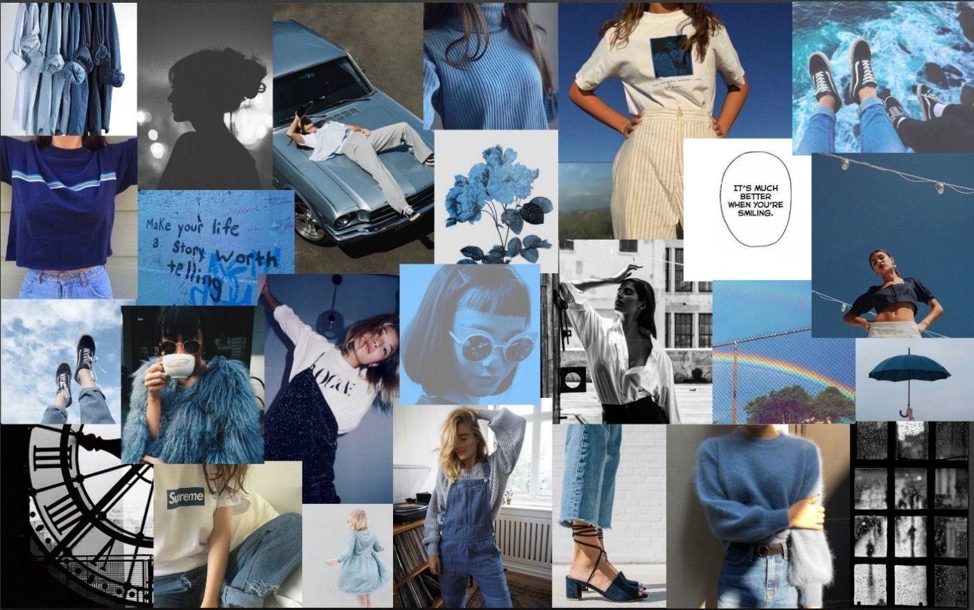 1405x880 Aesthetic Photo Collage Computer Wallpaper