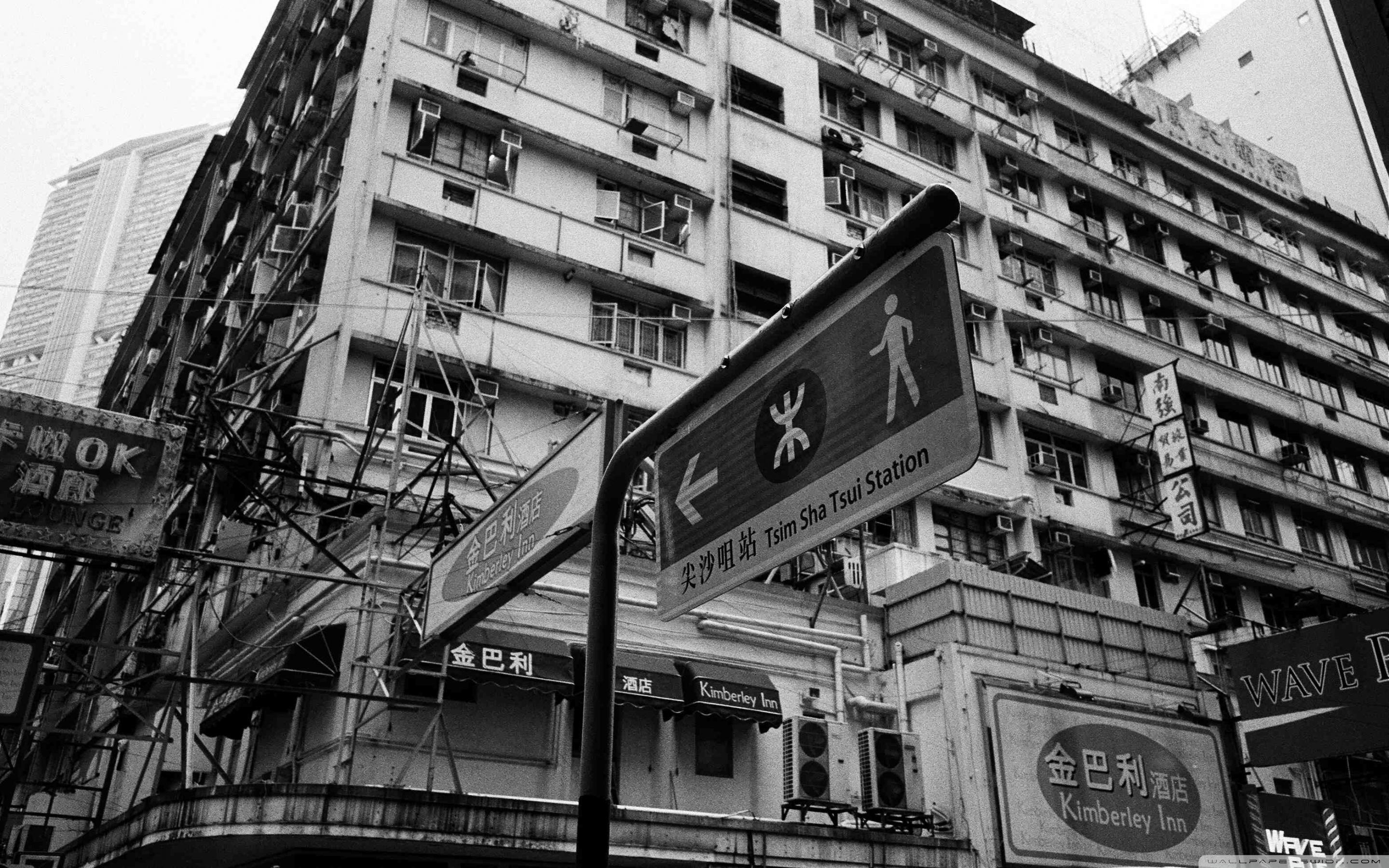 2880x1800 Hong Kong Buildings Black And White Ultra HD Desktop Background Wallpaper for 4K UHD TV : Widescreen & UltraWide Desktop & Laptop : Tablet
