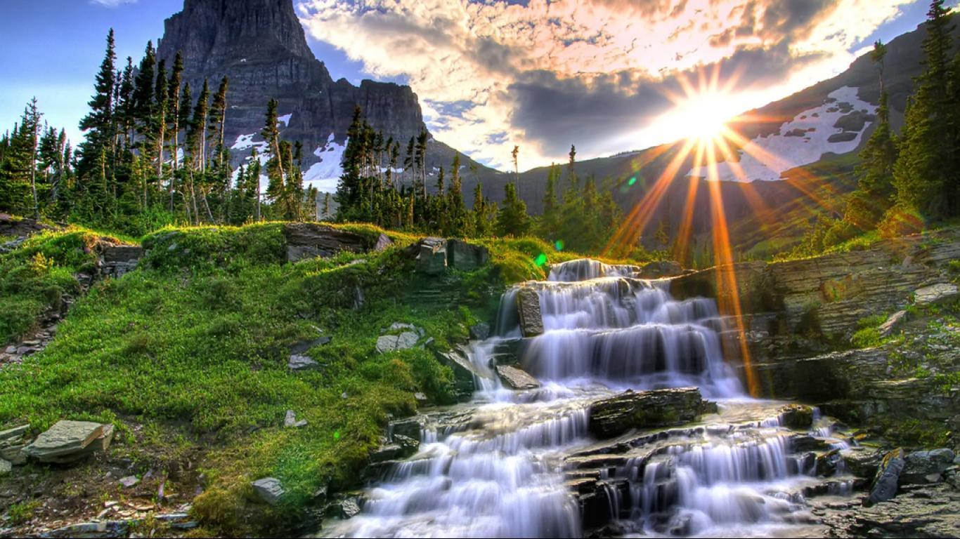 1366x768 Waterfall HD wallpaperx768