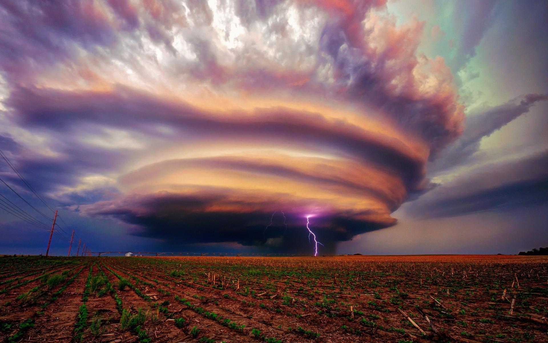 1920x1200 Storm lighting field wallpaperx1200