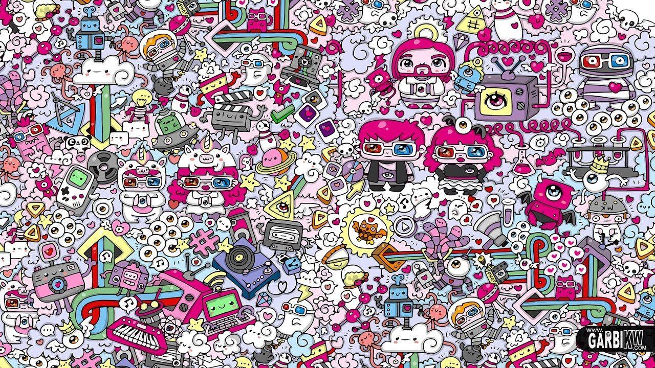 1280x720 I Love Multimedia 2 by Garbi KW Doodle Art. Kawaii doodles, Doodle art, Doodle art wallpaper