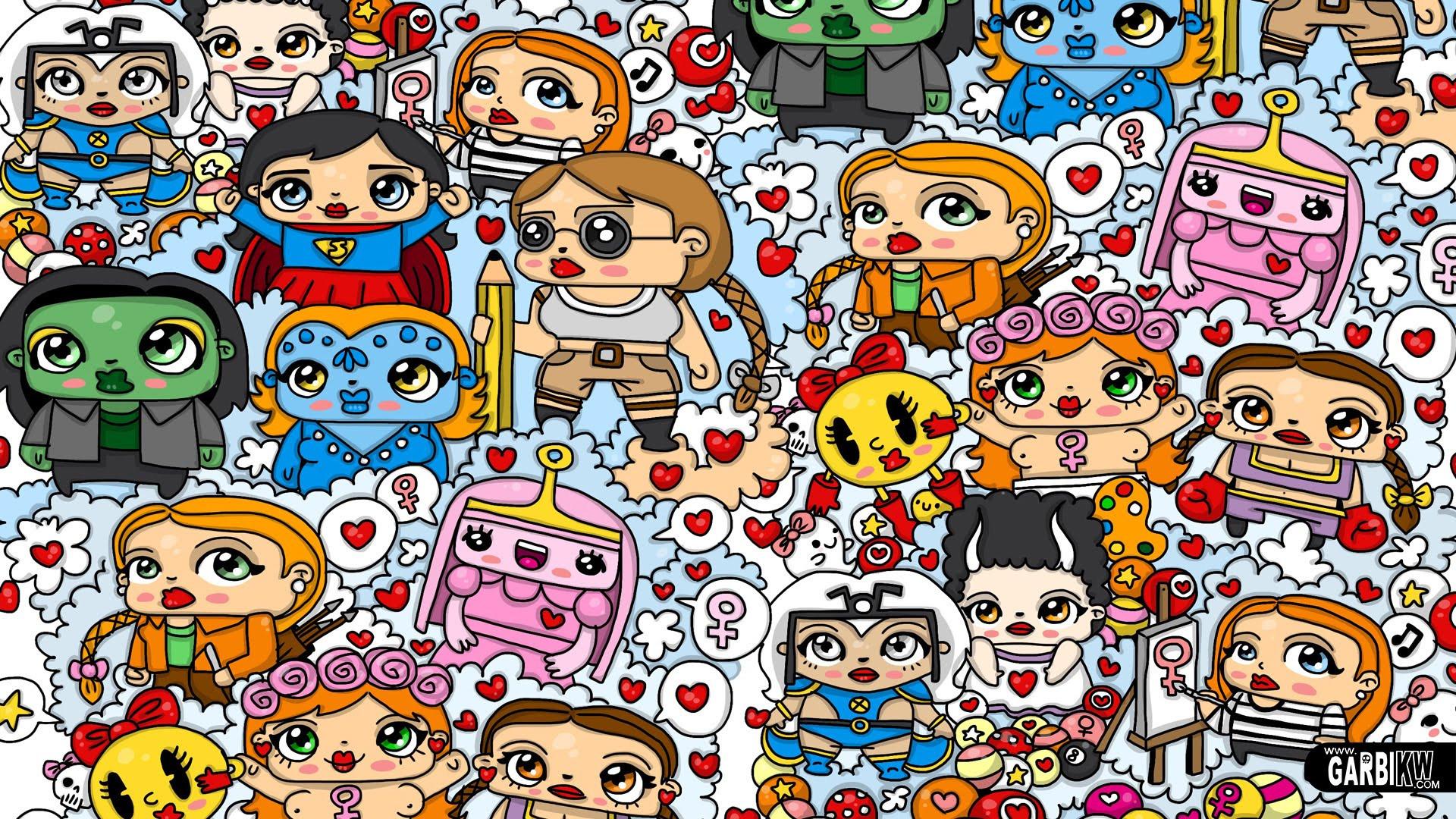 1920x1080 Graffiti Doodle Wallpaper Superwomen Kawaii Graffiti