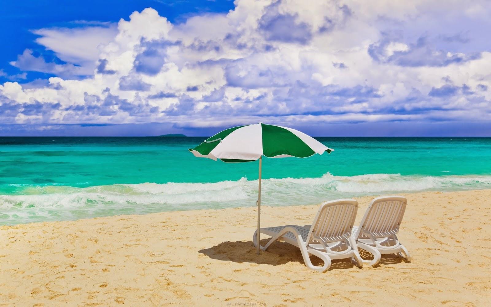 1600x1000 Desktop Wallpaper Free Download: Summer Beach Chair Wallpaper HD