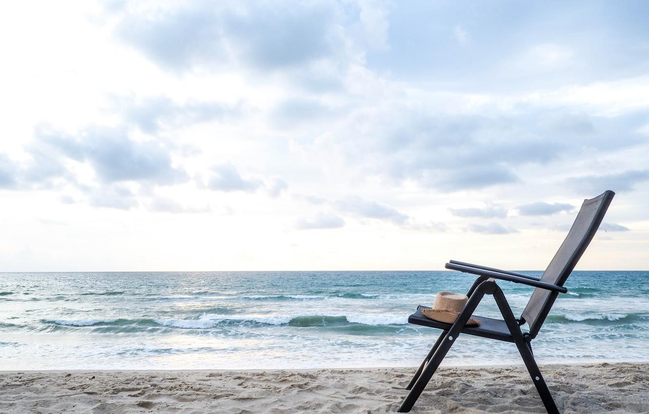 1332x850 Wallpaper sand, sea, wave, beach, summer, chair, summer, beach, sea, seascape, sand, chair, wave image for desktop, section природа