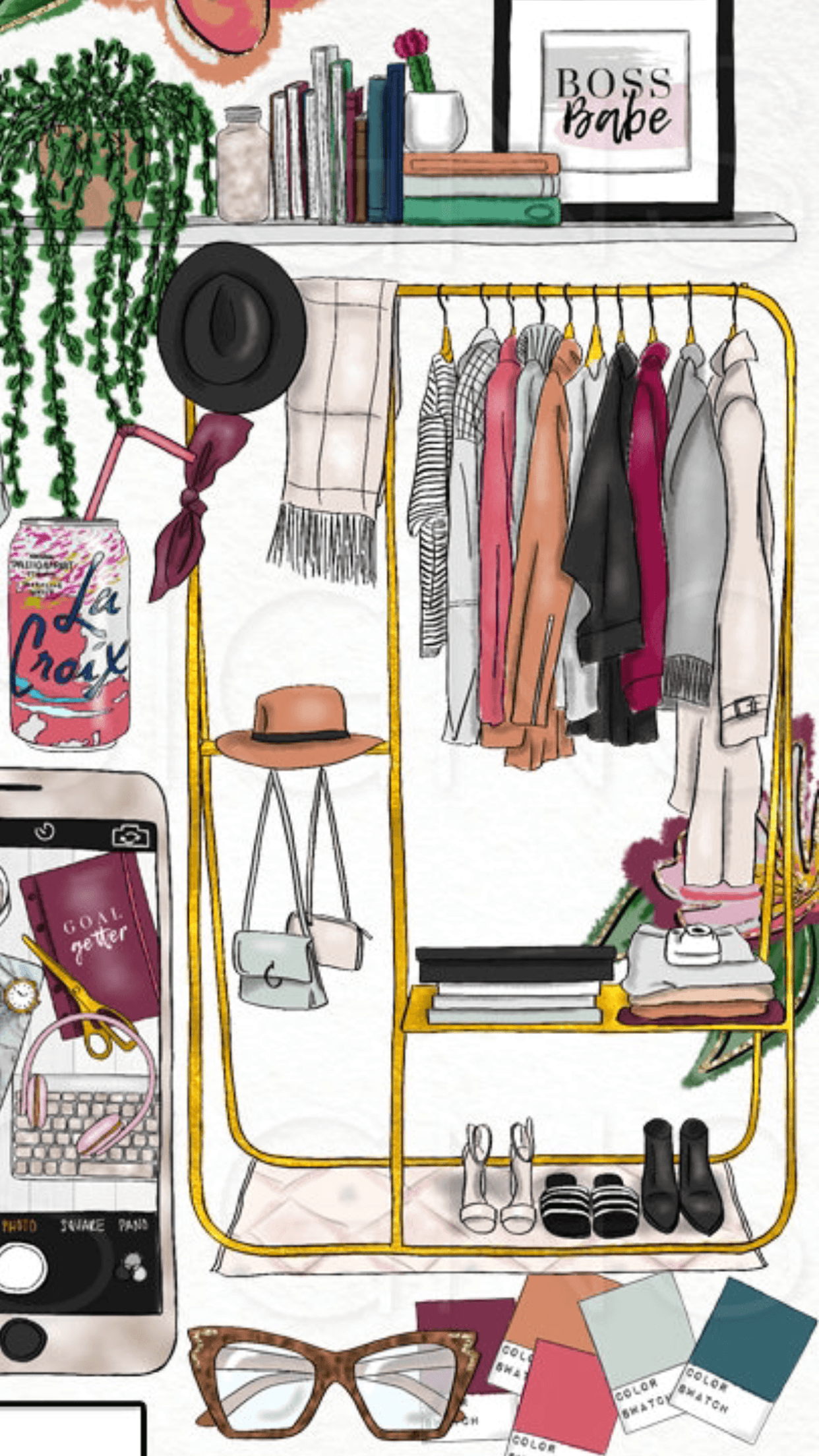 1242x2208 Cute Fashion Designs Wallpaper