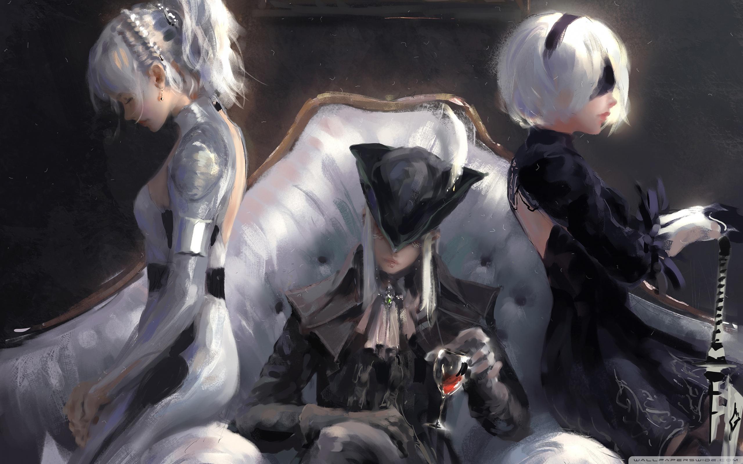 2560x1600 Lunafreya, Final Fantasy XV, Lady Maria, Bloodborne, Nier, Automata, painting Ultra HD Desktop Background Wallpaper for 4K UHD TV : Widescreen & UltraWide Desktop & Laptop : Tablet