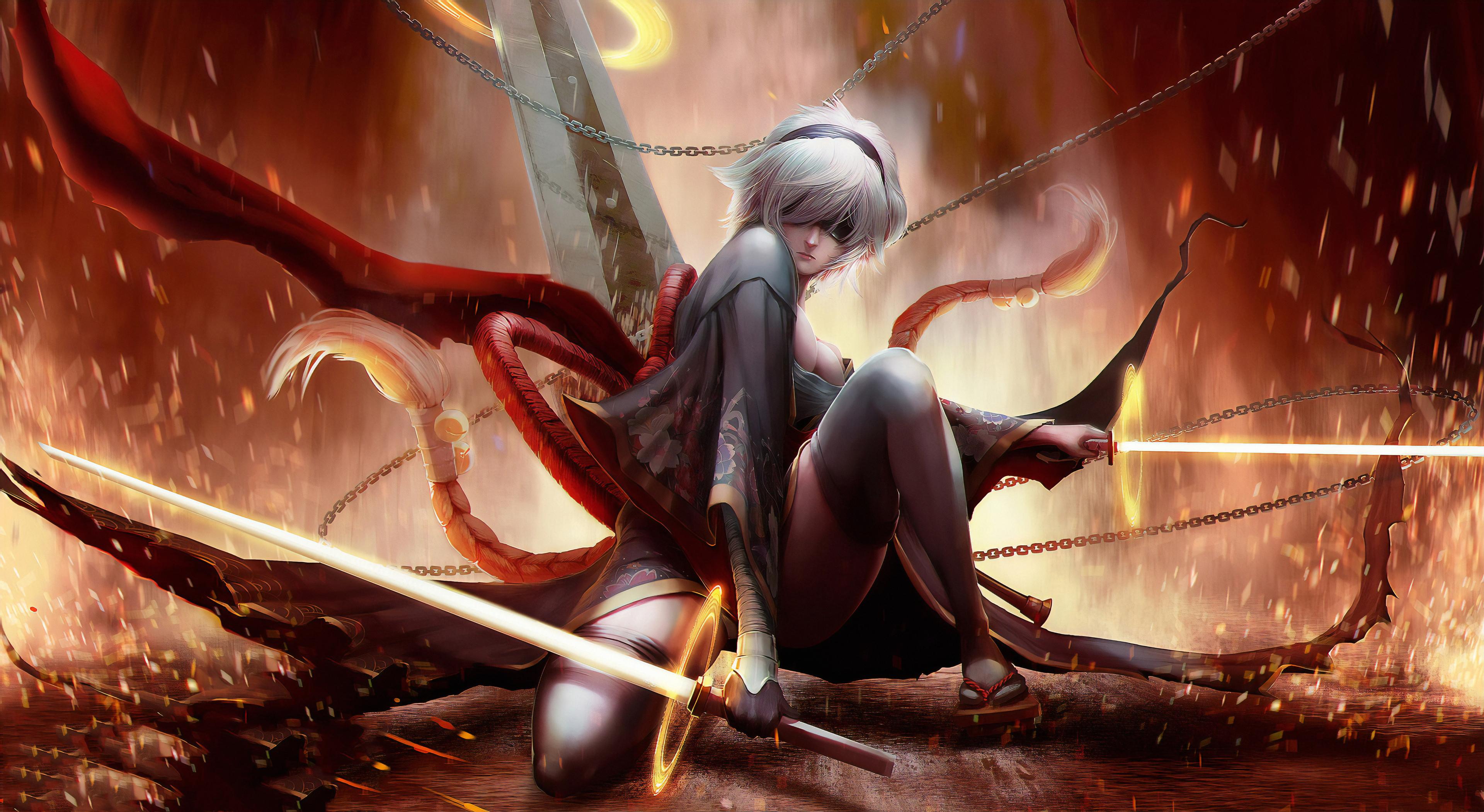 3840x2102 nier automata HD wallpaper, background
