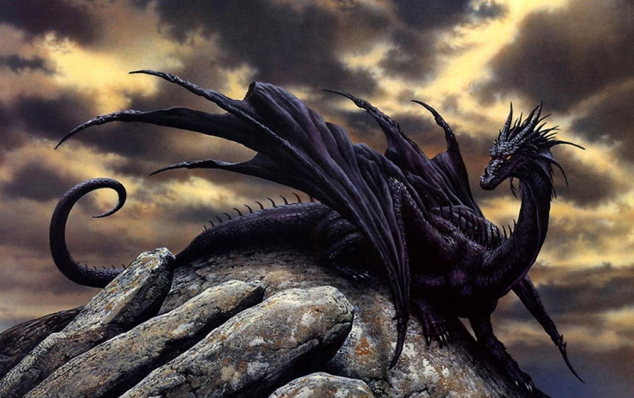 1280x804 Black Dragon Wallpaper