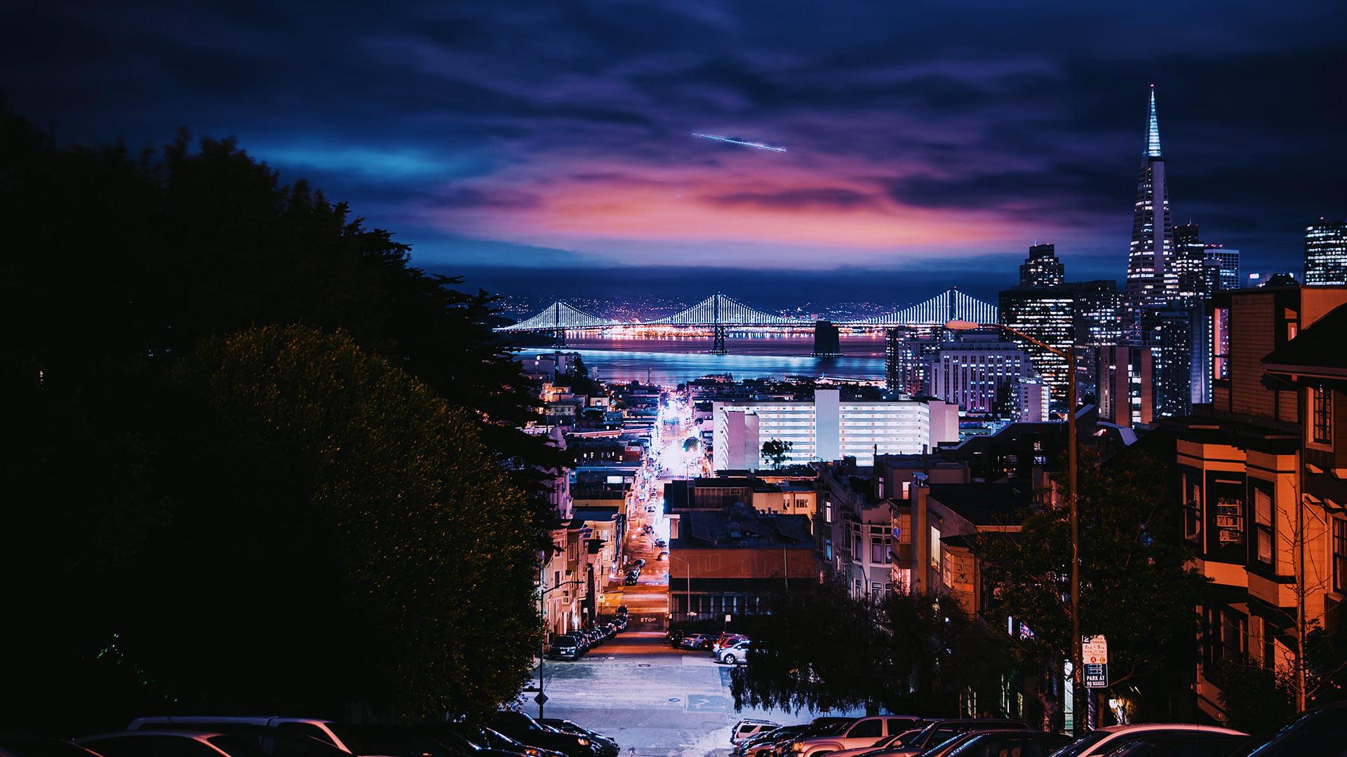 1920x1080 San Francisco Night Wallpaper HD