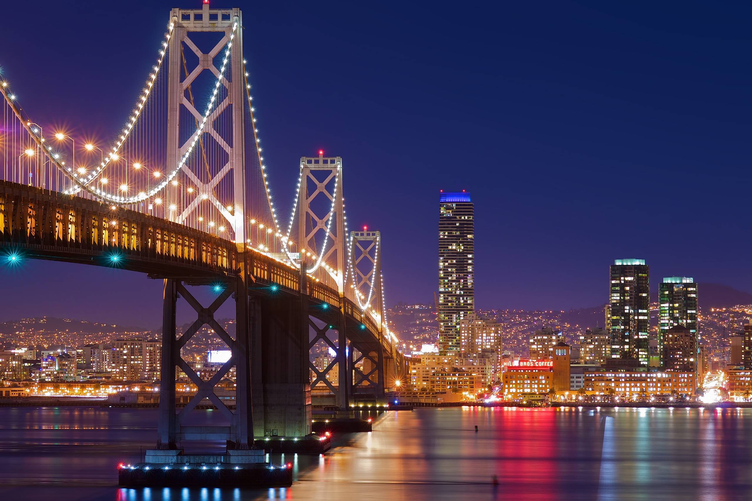 2560x1705 san francisco, night, bridge Wallpaper, HD City 4K Wallpaper, Image, Photo and Background