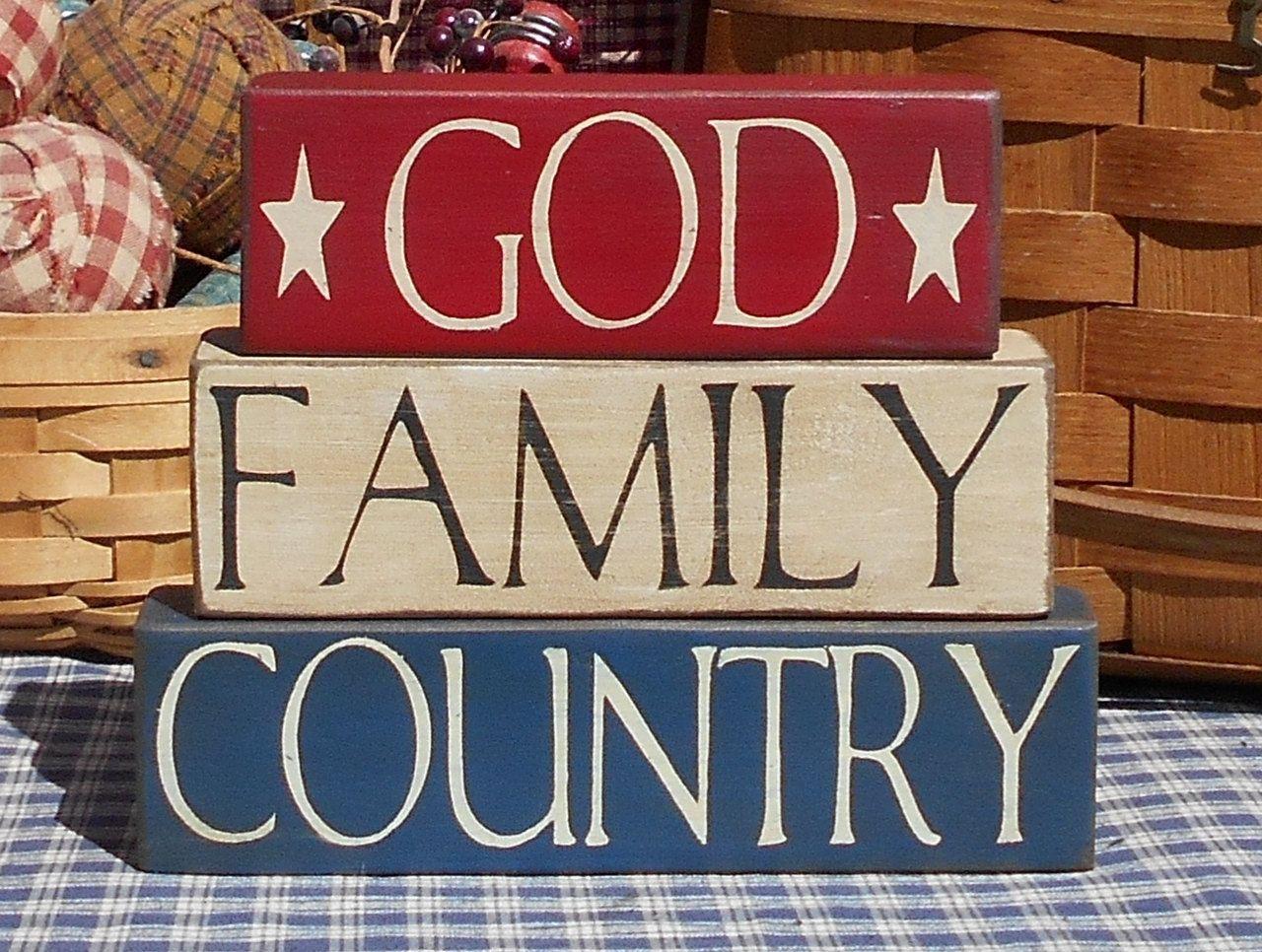 1280x966 God Family Country primitive stacker blocks sitter choice of color. God family country, Country primitive, Primitive