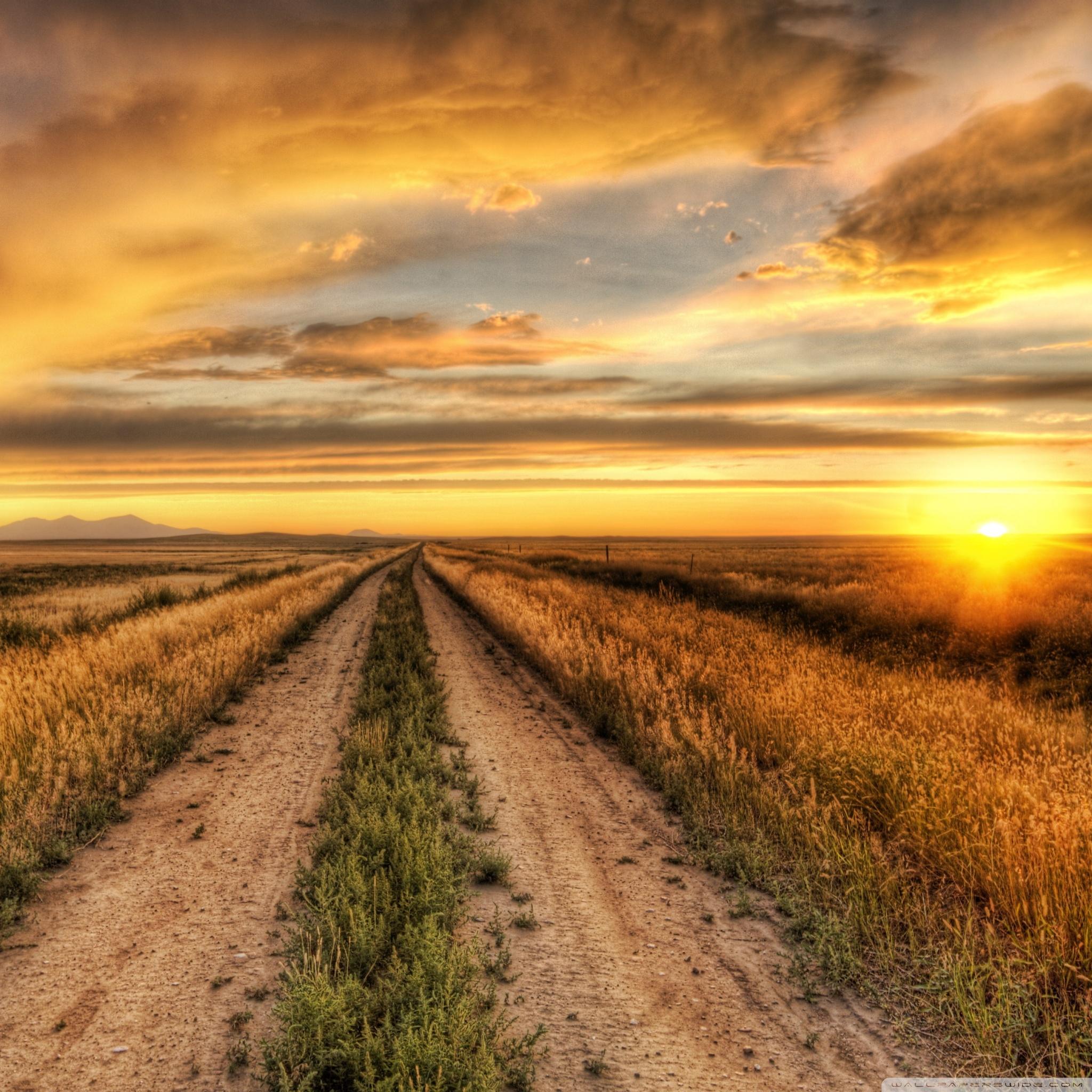 2048x2048 Country Road At Sunset Ultra HD Desktop Background Wallpaper for 4K UHD TV : Multi Display, Dual Monitor : Tablet