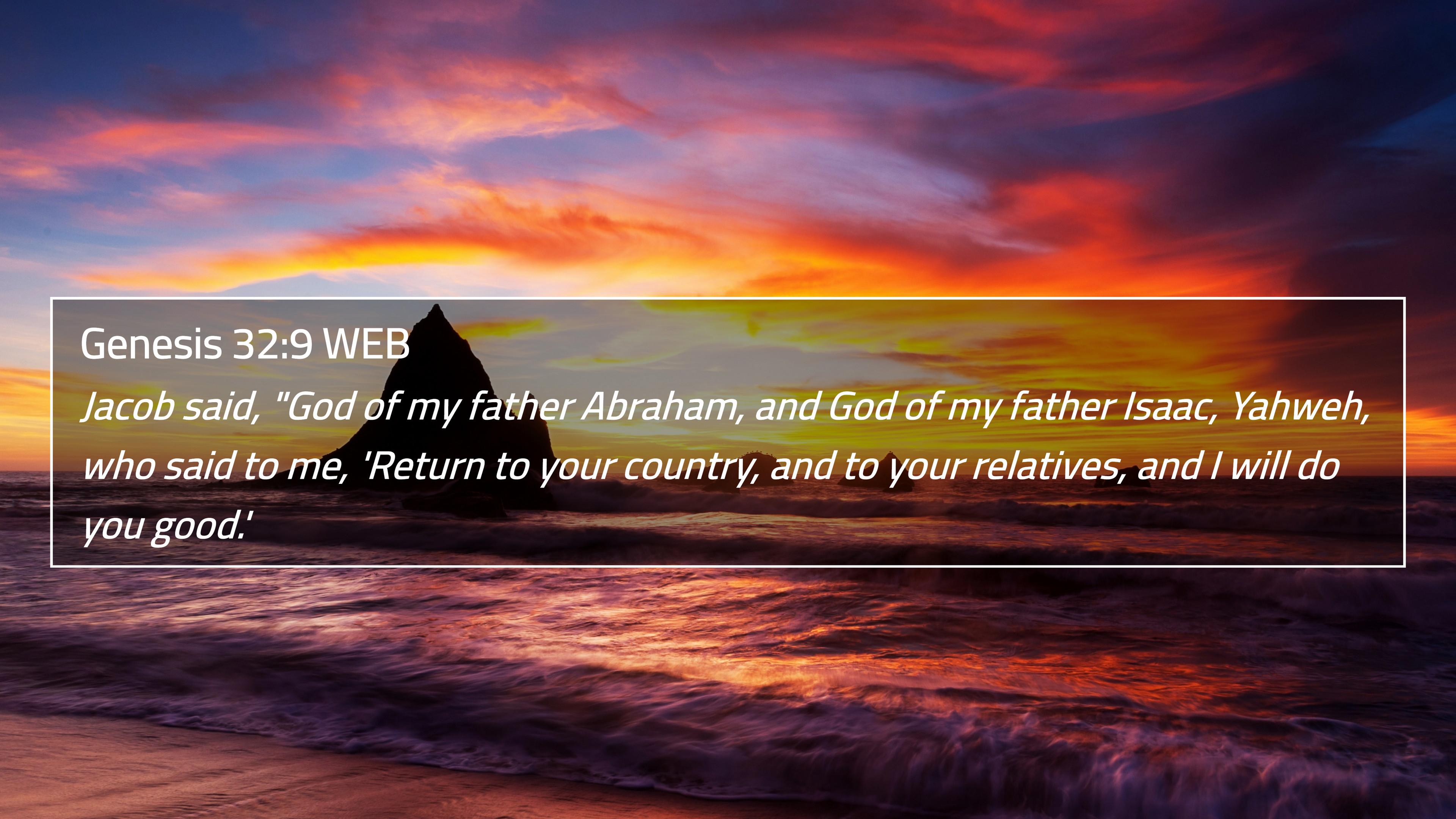 3840x2160 Genesis 32:9 WEB 4K Wallpaper said, God of my father Abraham, and God of