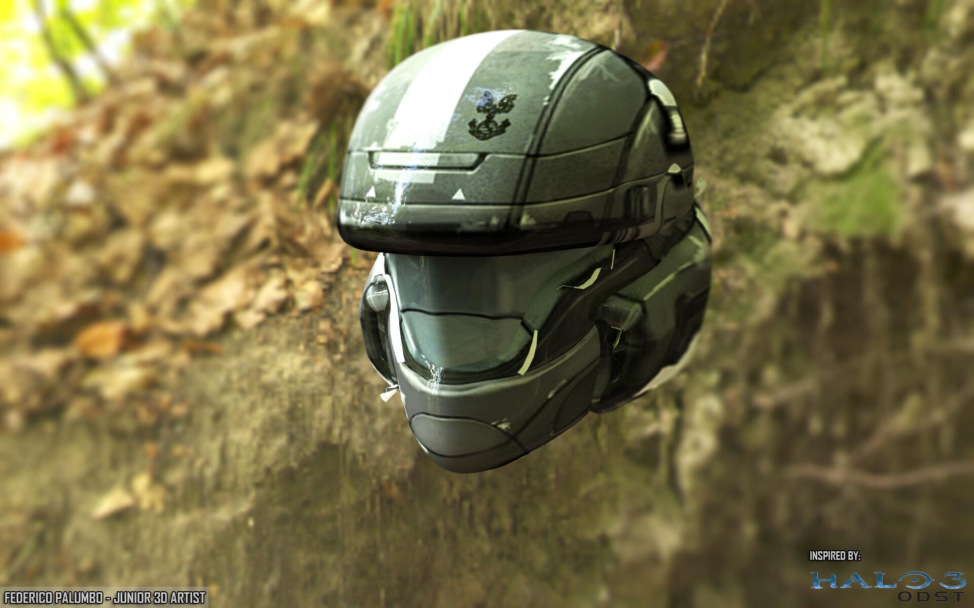 1920x1200 HALO 3 ODST Master Chief Helmet V Ray Render [Fan Art], Federico Palumbo