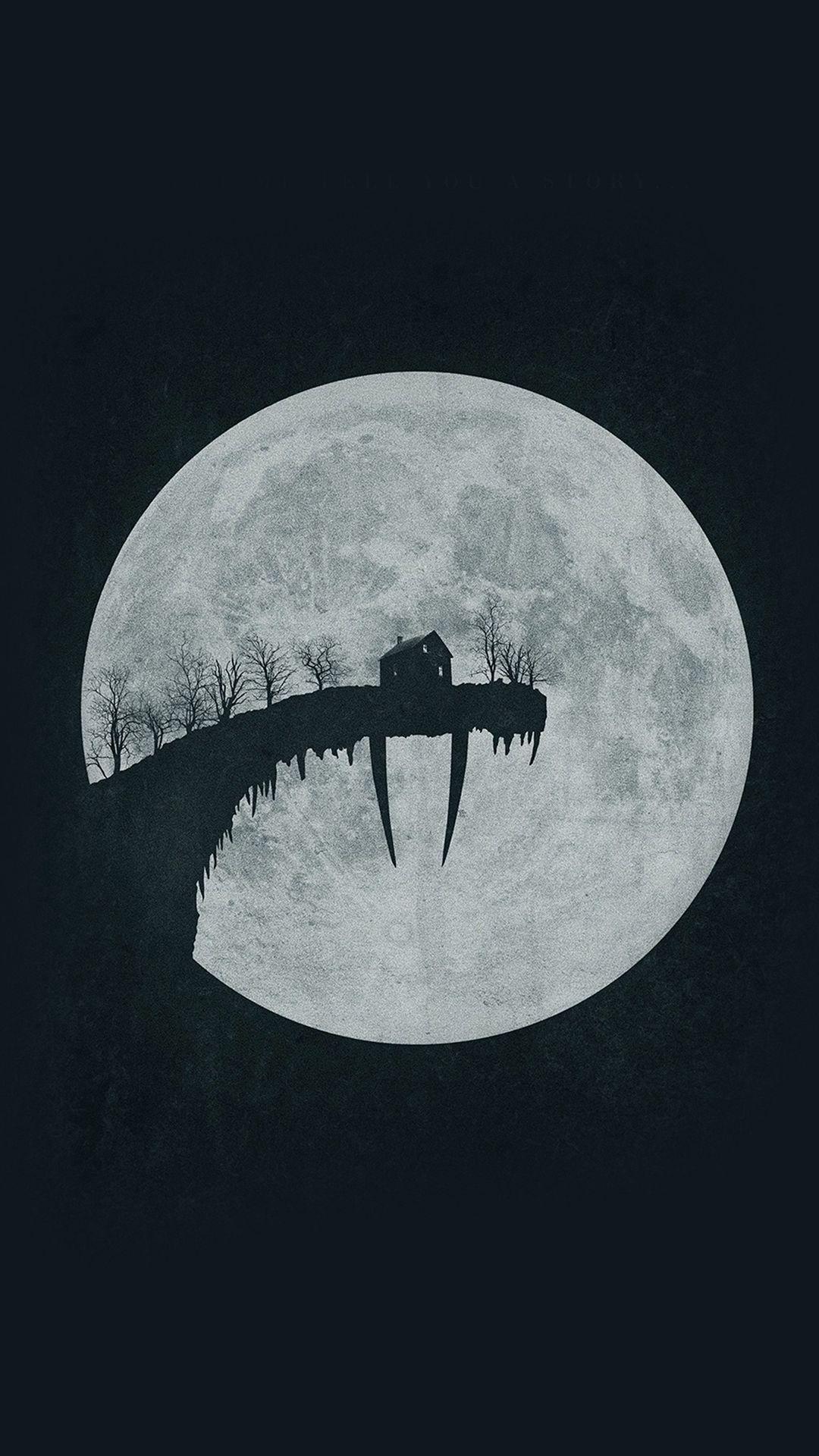 1080x1920 Tusk Moon Poster Illustration Art Dark #iPhone #wallpaper. Moon poster, Gothic wallpaper, Wallpaper background aesthetic