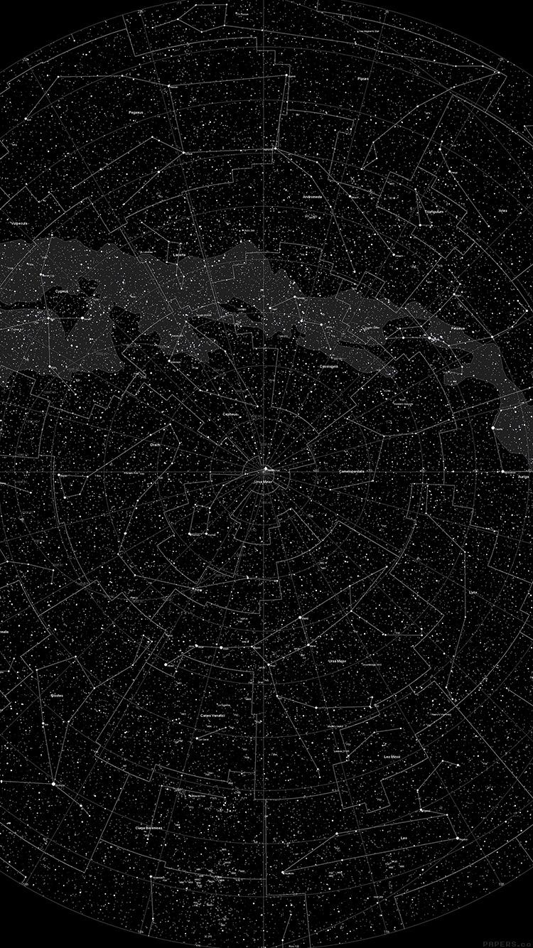 750x1334 iPhone wallpaper. space star map pattern dark