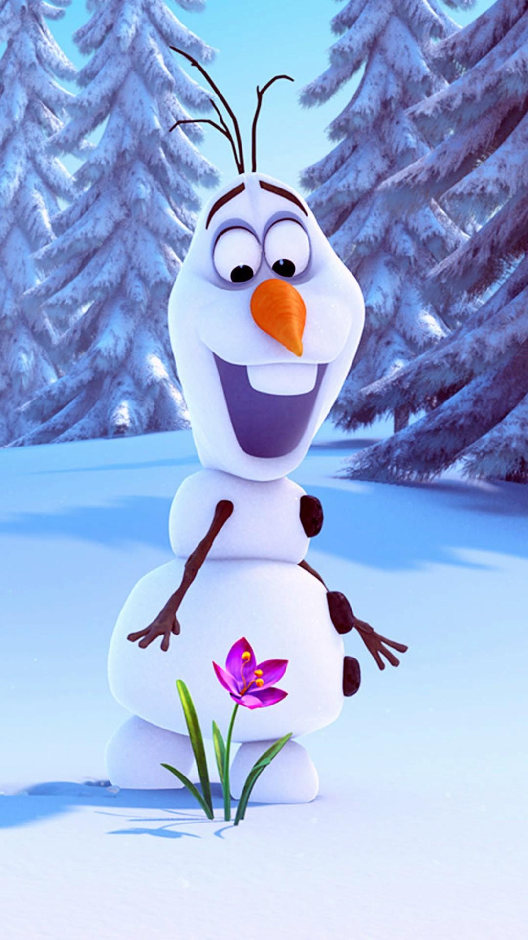 1080x1920 Cute Snowman Wallpaper background picture