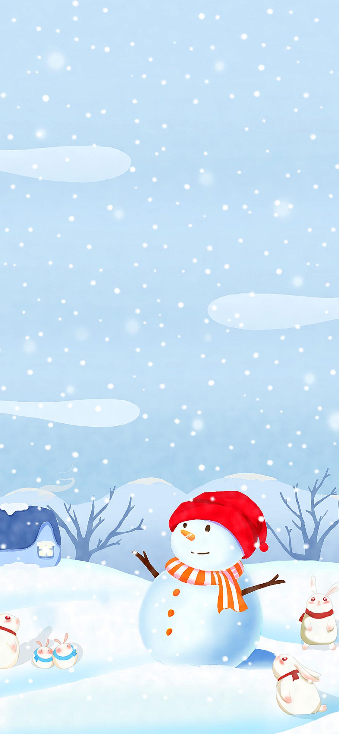 1125x2436 Snowman iPhone Wallpaper