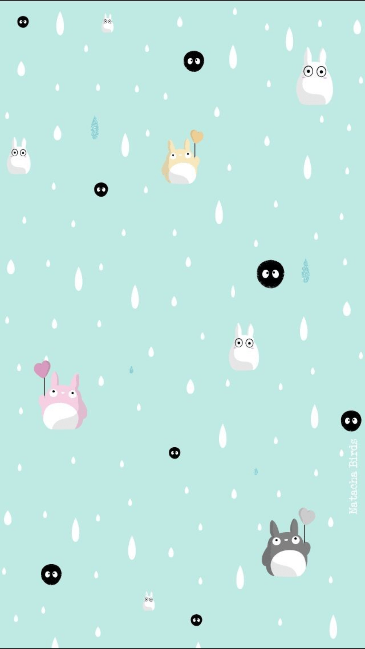 1242x2208 Lock Screen Cute Totoro Wallpaper
