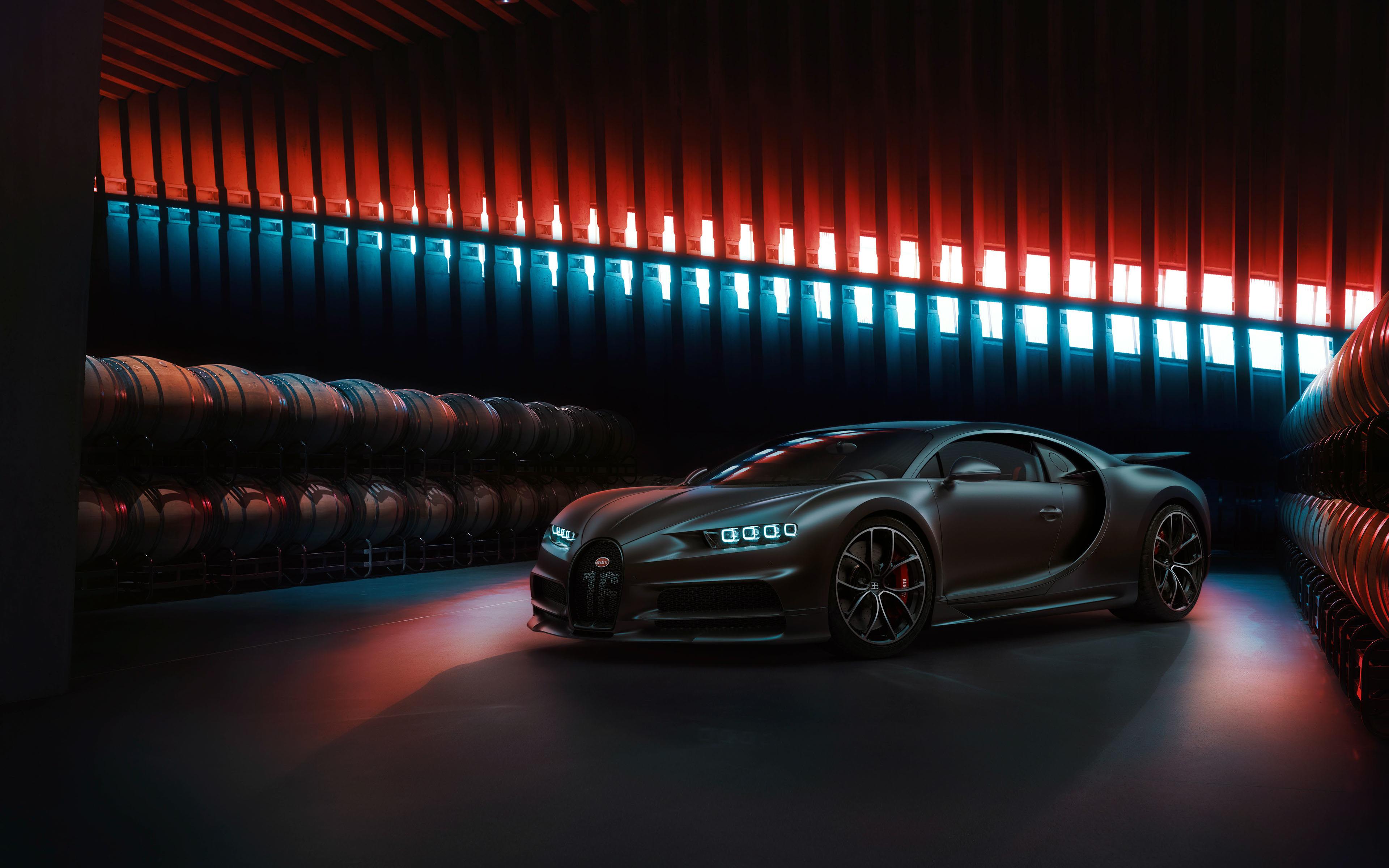 3840x2400 Desktop Wallpaper Black Bugatti Chiron, Black Car, HD Image, Picture, Background, 77993c