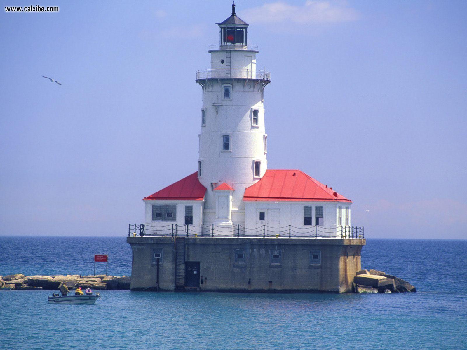1600x1200 Chicago Harbor Light. Harbor lights, Lighthouse, Beautiful architecture