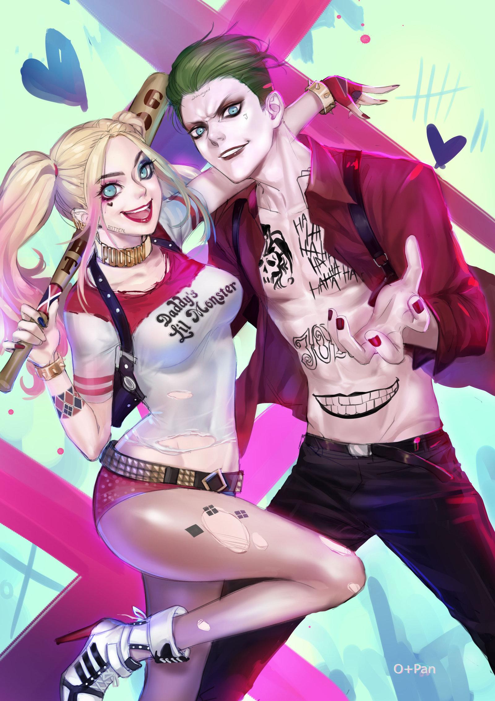 1600x2266 Joker And Harley Quinn Anime