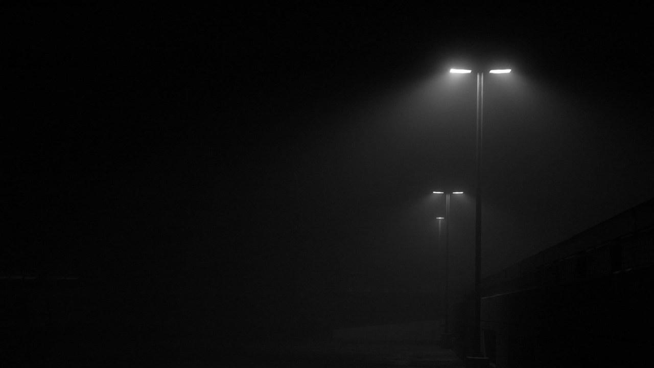 1280x720 Black outdoor lamp wallpaper, mist, street light, minimalism • Wallpaper For You HD Wallpaper For Desktop & Mobile
