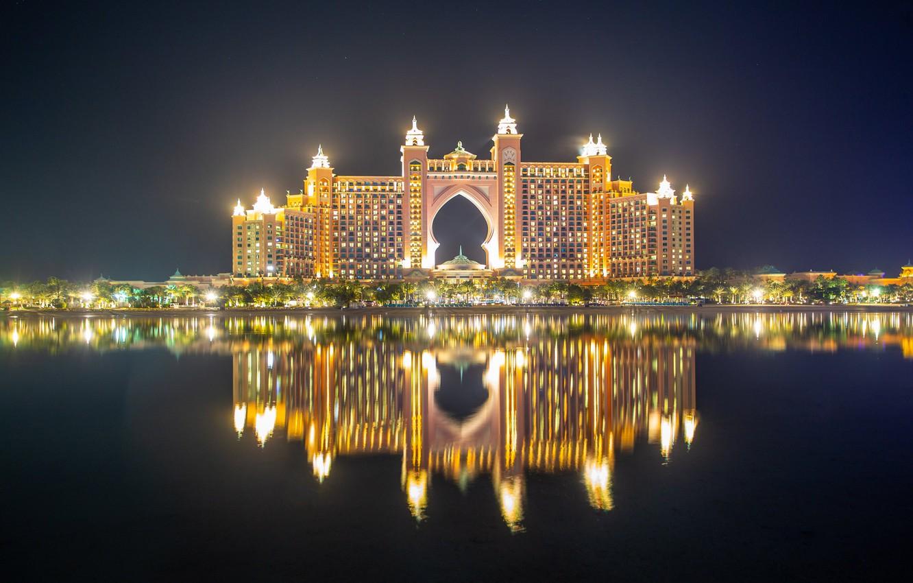 1332x850 Wallpaper Atlantis, Dubai, reflections image for desktop, section город