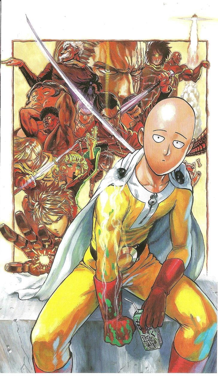 728x1251 One Punch Man Saitama Character Painting, Manga, One Punch