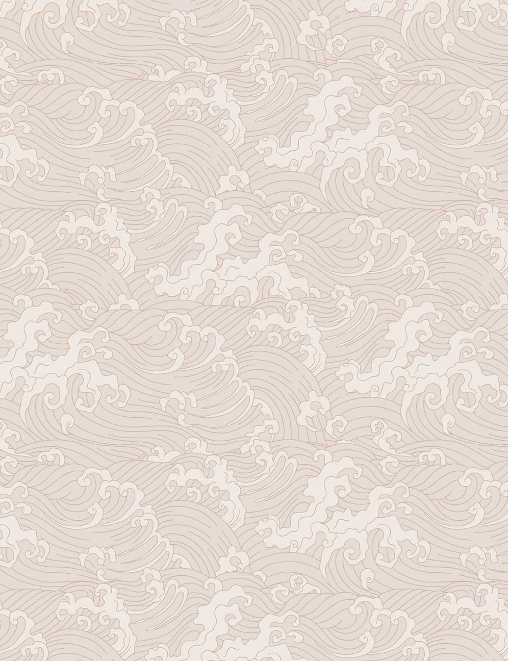 996x1296 Pink & White Japanese Wave Wallpaper- Feathr Wallpaper