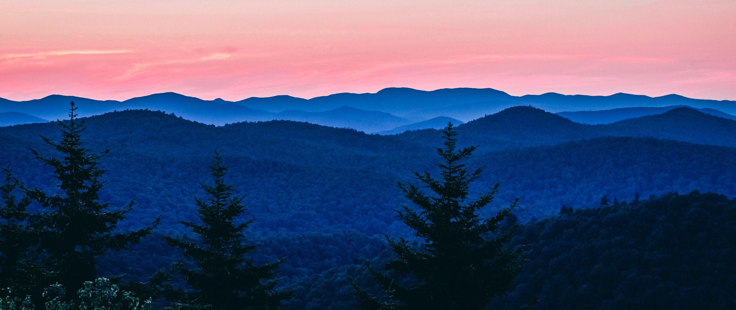 2560x1080 Download wallpaper 2560x1080 mountains, trees, sky, vermont, united states dual wide 1080p HD background