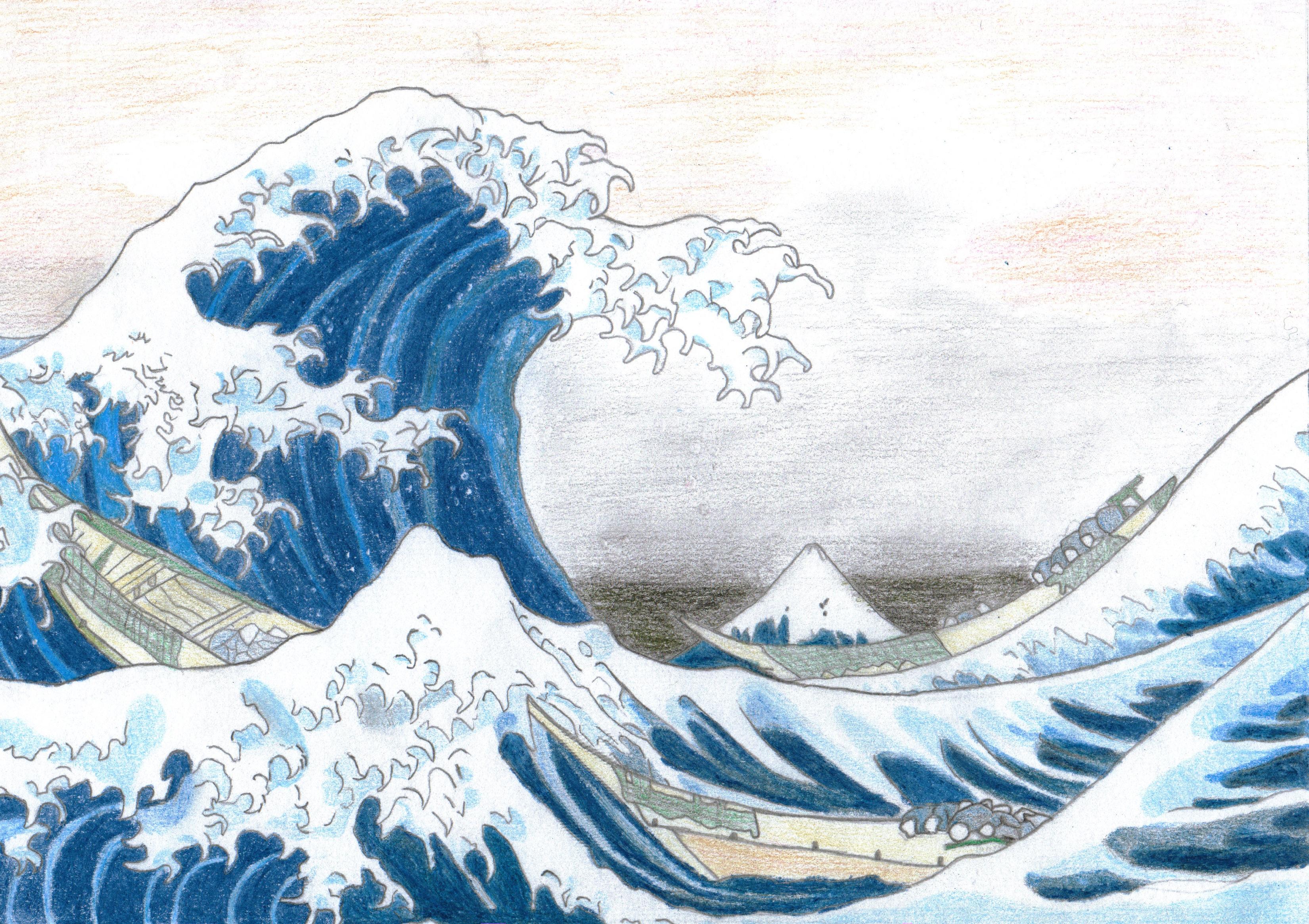 3301x2332 Japanese Wave Wallpaper