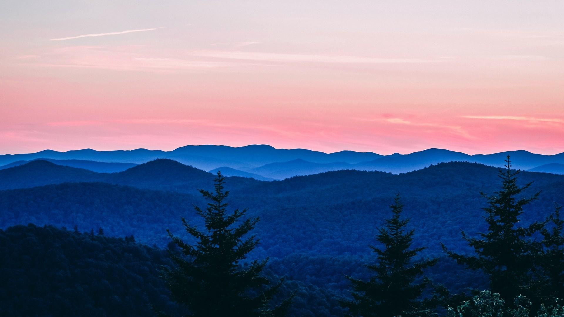 1920x1080 Mountains, trees, sky, vermont, usa. picture, photo, desktop wallpaper