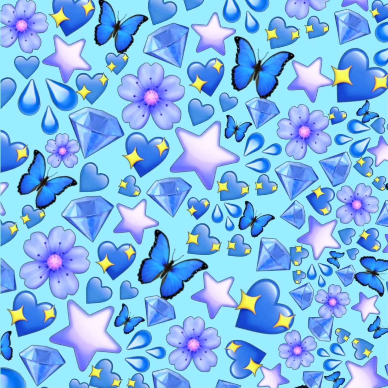 1280x1280 Aesthetic Blue Butterfly Wallpaper Emoji