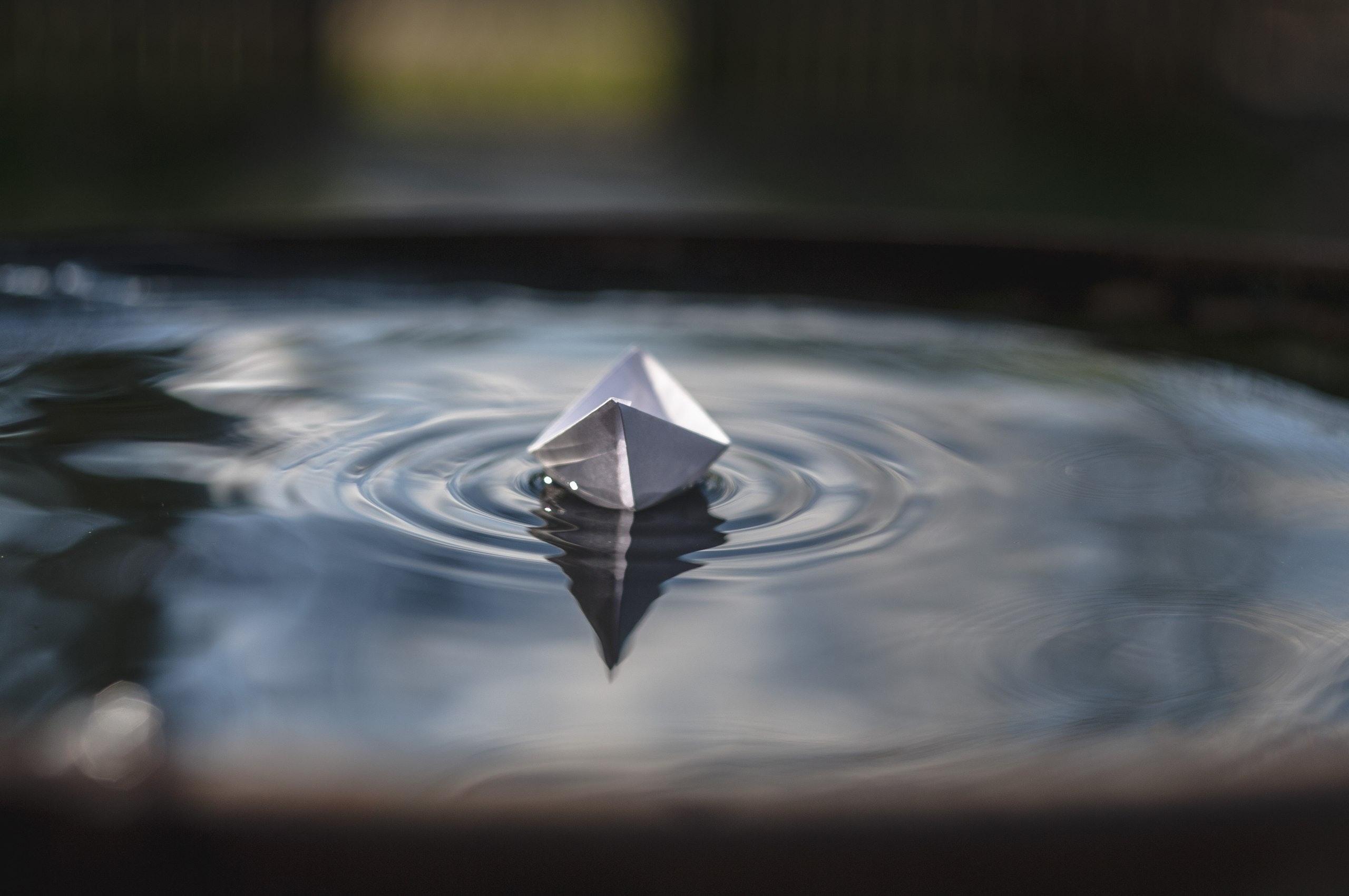 2560x1701 White Paper Boat on Floating on Water · Free